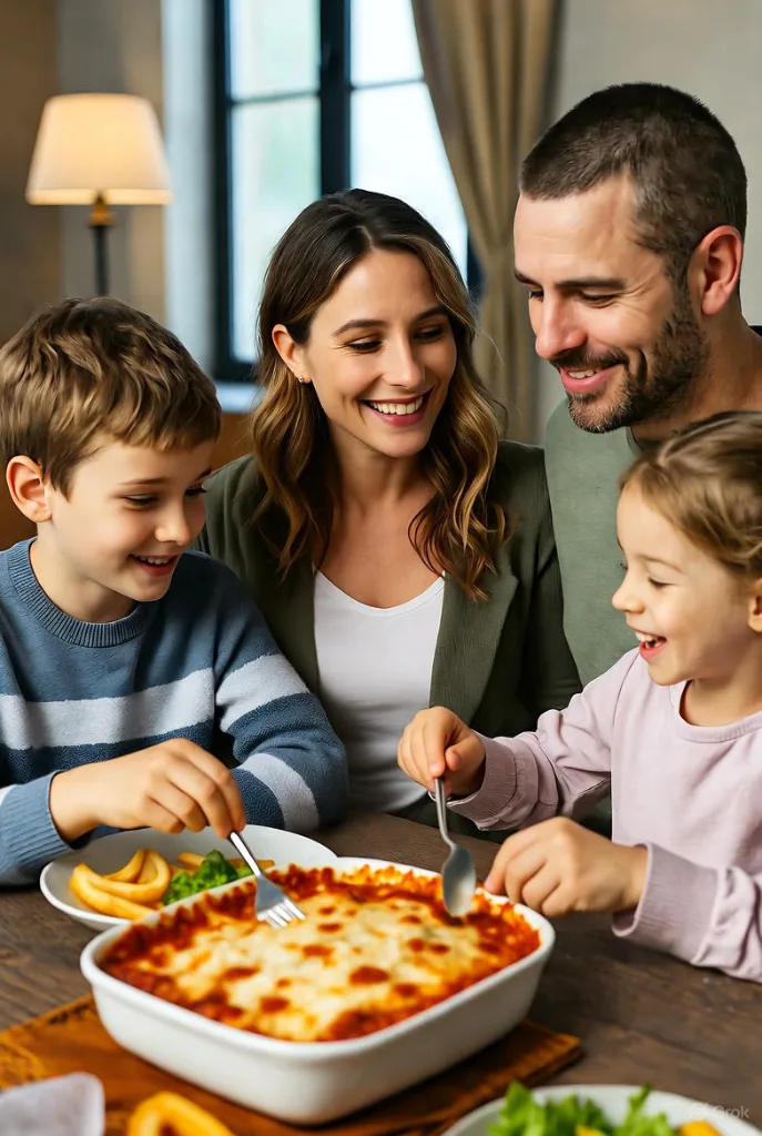Family enjoying a meal together